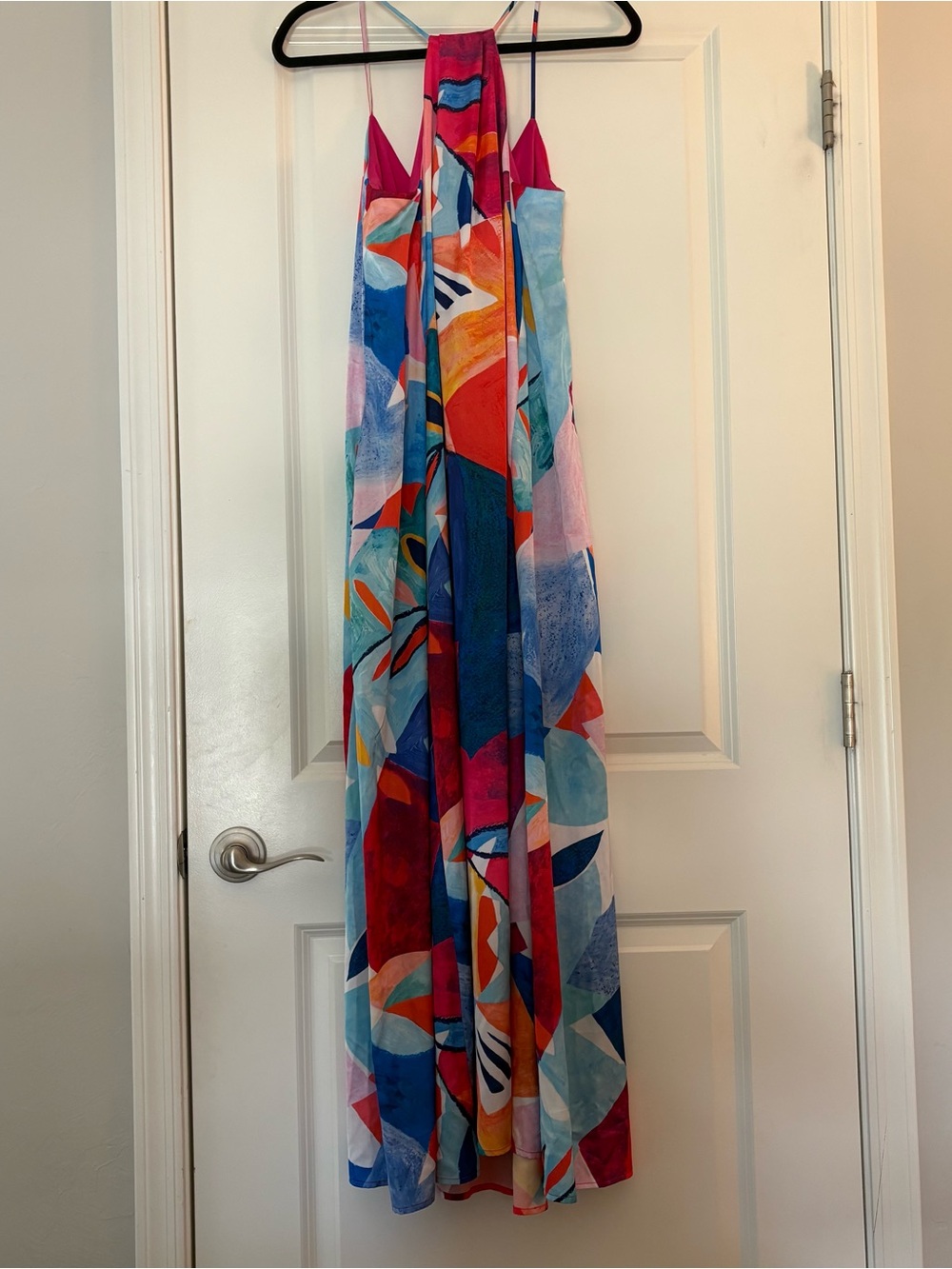 Nicole Miller Women’s Colorful Abstract Print Slip Maxi Dress - Picture 9 of 10